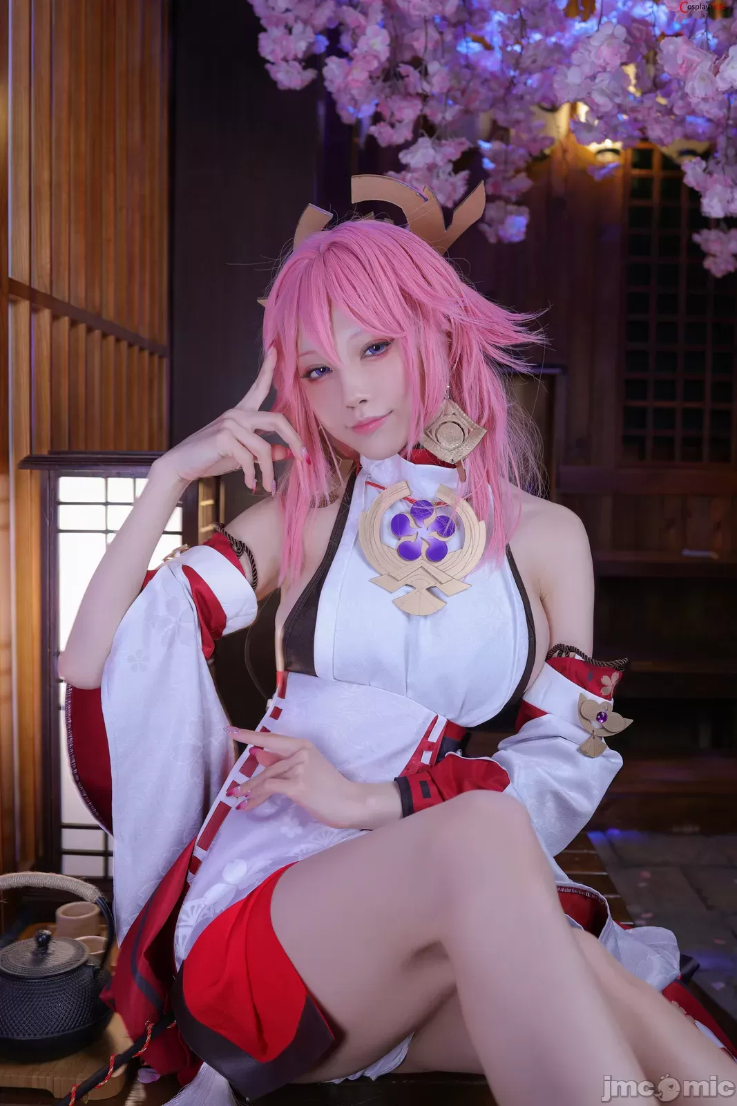 水淼aqua cosplay Yae Miko Genshin Impact适合收藏