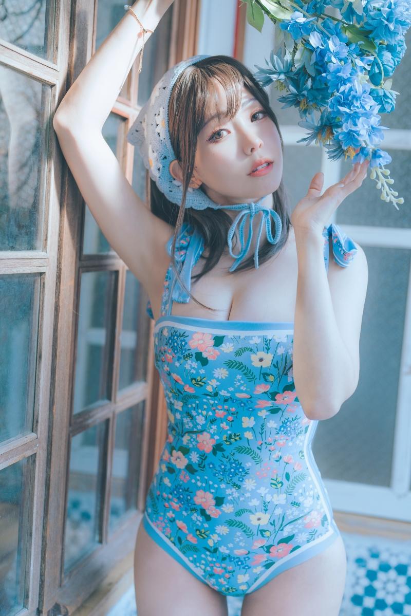 ElyEE子 2023.august D-復古水藍花 Vintage Aqua Blossom [38P-159MB]整理分享