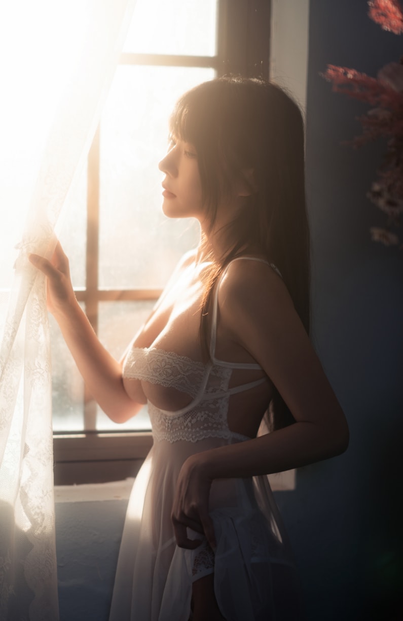 香草喵露露-白斯纱裙适合珍藏